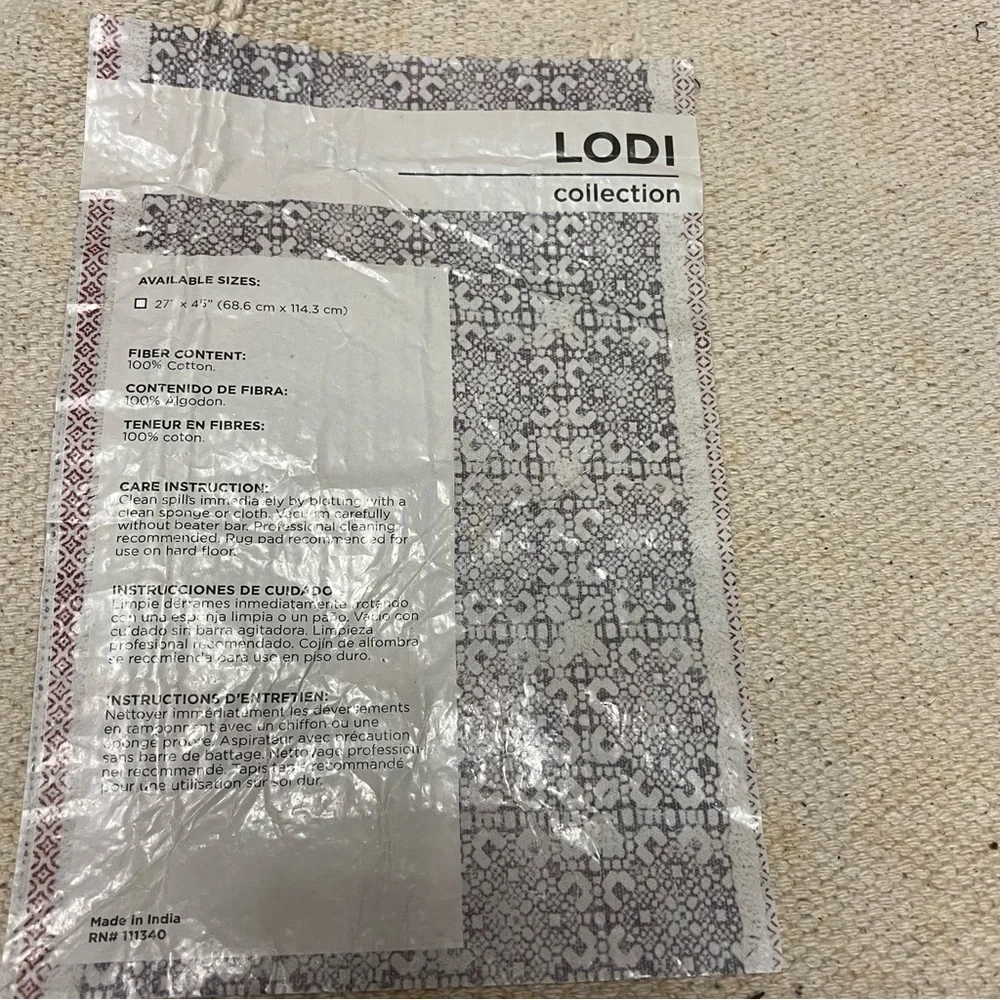 lodi cotton rug 49x26 inch Area Rug Bohemian Tassels Distressed Multi Color NWOT